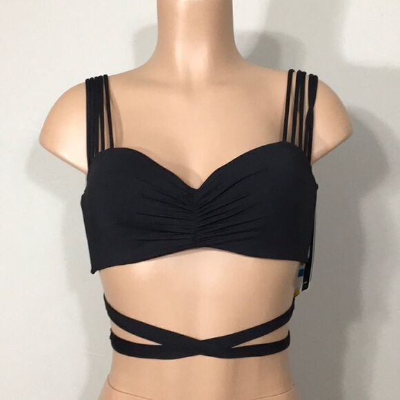 New. COCO REEF adjustable multi-way black Strappy bikini top. 32/34-C - Picture 13 of 13